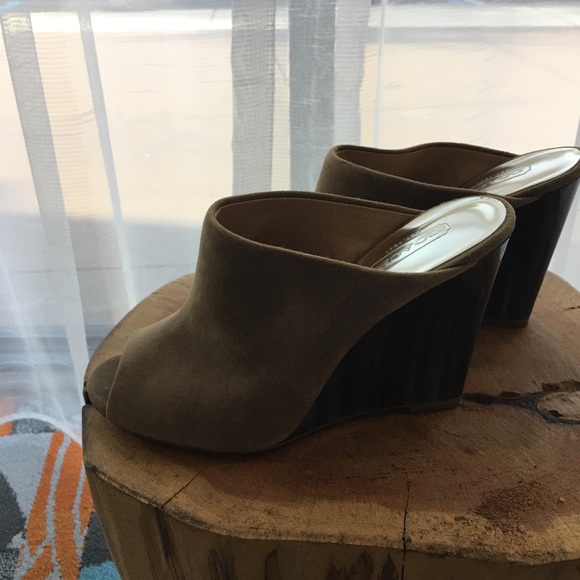 COACH HOLLIE KID SUEDE Wedges SHOES Open Toe-SZ 6 - Picture 5 of 15